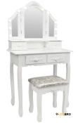 Косметический туалетный столик с табуретом FUNFIT White LED (2783)