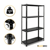Стеллаж с металлическими полками LEOBRO 150 х 75 х 30 см, 35кг/полка, 4 полки (LB-R125)