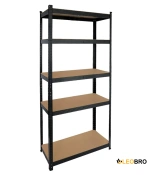 Стеллаж LEOBRO Black 150 х 70 х 30 см, 175кг/полка, 5 полок (LB-R117)