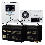 Комплект Volt Polska SINUS PRO 2500 S 24/230V 1800/2500W + 2 шт Акумулятор VOLT AGM 100Ah 12V