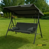 УЦЕНКА! Качеля с подушками на 3 человека LEOBRO Grey (LB-SW3-D3-GRY)