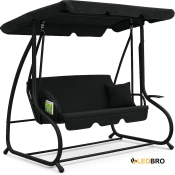 УЦЕНКА! Большая качеля с подушками LEOBRO Luxury Black (HT-186B Black)