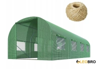Садова теплиця з вікнами Plonos 10m2 Зелена = 250х400х200 см (4916)
