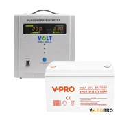 Аварийный комплект Volt Polska SINUS PRO 2000 E 12/230V 1250/2000W + Аккумулятор VOLT GELL 110Ah 12V