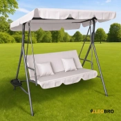 Качели с подушками и подстаканниками на 3 человека LEOBRO Бежева (LB-SW3-D2-BEI)