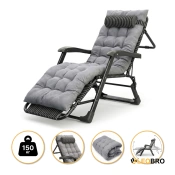 Розкладне крісло ліжко з подушкою LEOBRO Black (LB-1141)