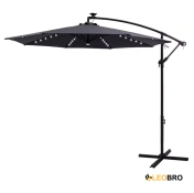 Раскладной садовый зонт с LED подсветкой LEOBRO, серый