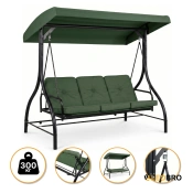 Садова гойдалка з товстим матрацом LEOBRO Luxury Pro Green (LB-1047)