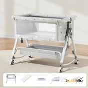 Дитяче ліжечко-трансформер LEOBRO Smart Crib Pro 5в1 Сіре (LB-1136)