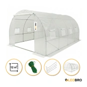 Большая садовая 12м2 теплицаLEOBRO Белая армированная (LB-G104-WHT)
