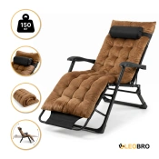 Раскладное кресло кровать с бархатным матрасом LEOBRO Brown (LB-FCB-G4-BRN)