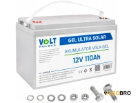 Гелевий Акумулятор 110Ah 12V VOLT GEL VPRO SOLAR (6AKUGEL110)