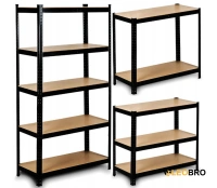Стелаж LEOBRO Чорний 180 х 90 х 40 см, 175кг/полиця, 5 полиць (LB-R175-BLK)