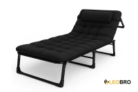 УЦІНКА! Розкладне ліжко (розкладачка) з матрацом і подушкою LEOBRO Black (LB-FB-A1-BLK)