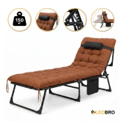УЦІНКА!  Розкладне ліжко (розкладачка) з матрацом і подушкою LEOBRO Brown (LB-FB-A1-BRN)