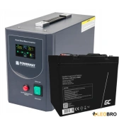 Аварійний комплект Powermat 800 VA 12/230V 640W/800VA + Акумулятор Green Cell AGM VRLA 50Ah 12V