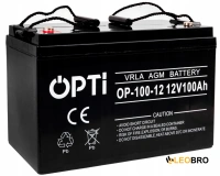 Акумулятор 100Ah 12V VOLT OPTI AGM VRLA (6AKUV100AG)
