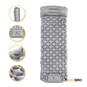 Надувний похідний килимок матрац LEOBRO Air Mat 190 x 60 см Grey (LB-1094)