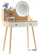 Косметический туалетный столик FUNFIT White-Brown LED (3913)