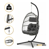 Підвісне крісло-кокон LEOBRO Dark Grey (LB-1058)