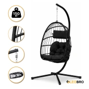 Підвісне крісло-кокон LEOBRO Black (LB-1060)