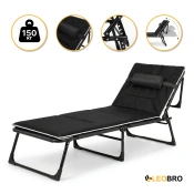 Розкладне ліжко (розкладачка) з Mesh-матрацом і подушкою LEOBRO Black (LB-FB-A2-BLK)