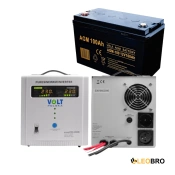 Аварийный комплект Volt Polska SINUS PRO 2000 E 12/230V 1250/2000W + Аккумулятор VOLT AGM VRLA 100Ah 12V