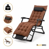 Розкладне крісло з подушкою LEOBRO Коричневий (LB-FCB-G1-BRN)