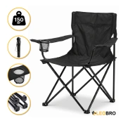 Розкладне туристичне крісло LEOBRO Lite Black (LB-1075)