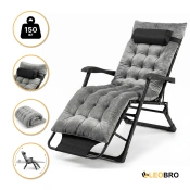 Розкладне крісло ліжко з оксамитовим матрацом LEOBRO Grey (LB-FCB-G4-GRY)
