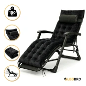 Розкладне крісло ліжко з оксамитовим матрацом LEOBRO Black (LB-FCB-G4-BLK)