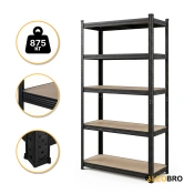 Стеллаж LEOBRO Premium Black 200 х 90 х 40 см, 175кг/полка, 5 полок (LB-R128)