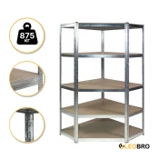 Стелаж кутовий LEOBRO Premium 180 х 90 х 40 см, 175кг/полиця, 5 полиць (LB-R123)
