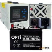 Аварійний комплект живлення Volt Polska SINUS PRO 850 E PLUS 12/230V 500/850W + Акумулятор Volt OPTI 12V 110 Ah