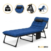 УЦІНКА! Розкладне ліжко (розкладачка) з матрацом і подушкою LEOBRO Blue (LB-FB-A1-BLU)
