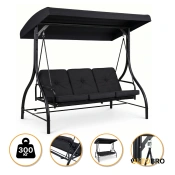 Садовая качель с толстым матрасом LEOBRO Luxury Pro Black (LB-1046)