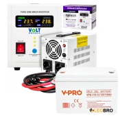 Аварийный комплект Volt Polska SINUS PRO 800 E 12/230V 500/800W + Аккумулятор VOLT GEL VPRO SOLAR 110Ah 12V