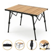 Розкладний туристичний стіл LEOBRO Pro Camp Wood Alu (LB-1063)