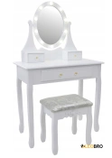 Косметичний туалетний столик з табуретом FUNFIT White LED (2784)