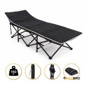Туристична похідна розкладачка з Mesh-матрацом LEOBRO Black (LB-CC-L1-BLK)