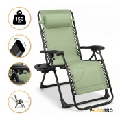 Розкладне крісло шезлонг LEOBRO Zero Gravity Premium Pistachio (LB-ZGC-G2-PST)