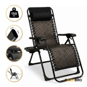 Раскладное кресло шезлонг LEOBRO Zero Gravity Premium Brown Rattan (LB-ZGC-G2-RB)