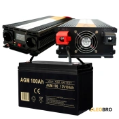 Комплект 4SUN MAXX SINUS 2000 W 12/230V 1000/2000W + VOLT AGM VRLA 100Ah 12V